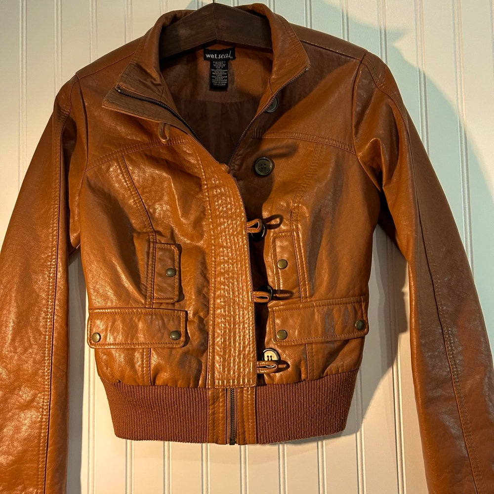Womens Wet Seal Bomber Jacket